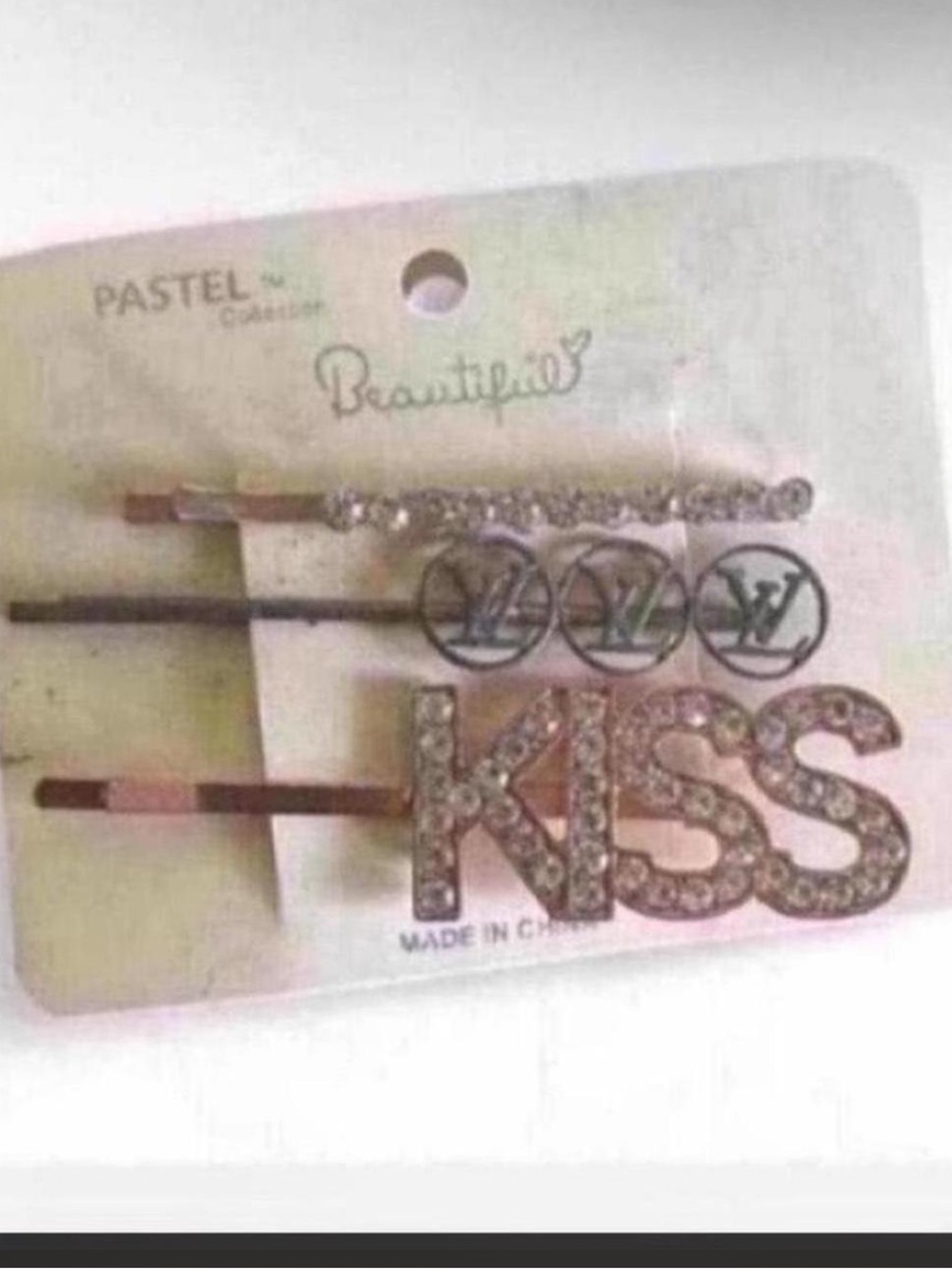 Crystal 'KISS' Hair Pin Set - Silver Rhinestone Accent